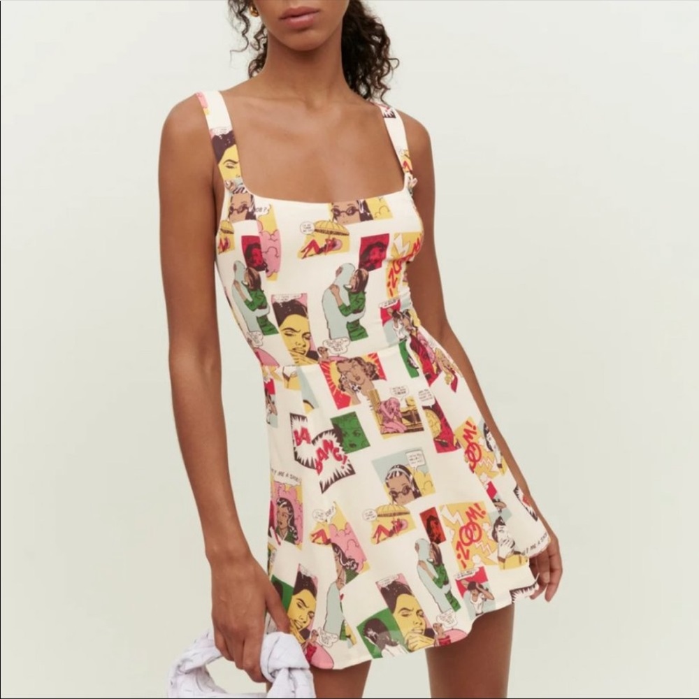 Reformation Tai Dress in Comic Book Size 2